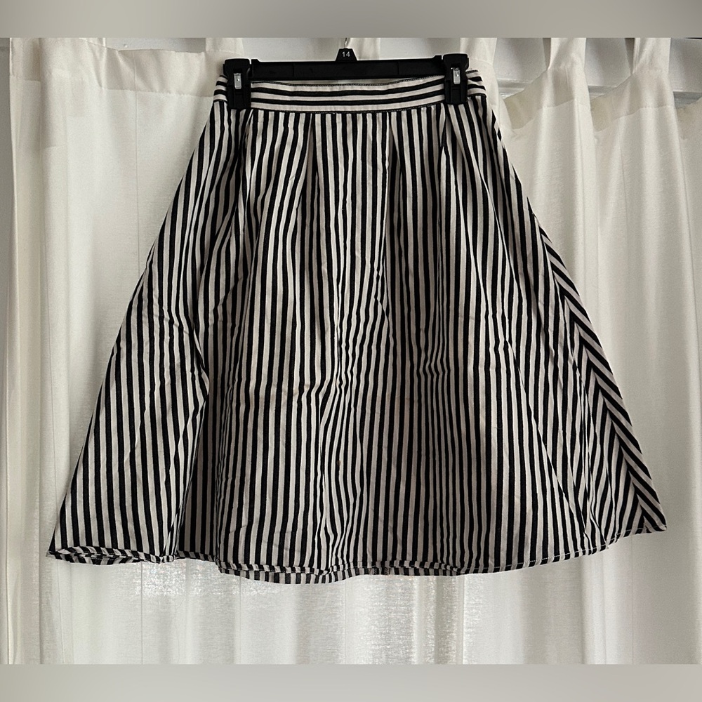 Life in Progress Black and White Striped Women's Skirt